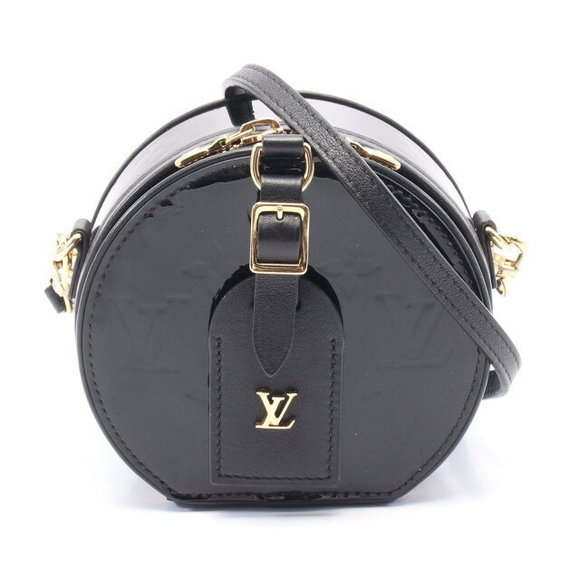 Louis Vuitton Boite Chapeau Shoulder Bag Leather Vernis Black - Picture 1 of 6